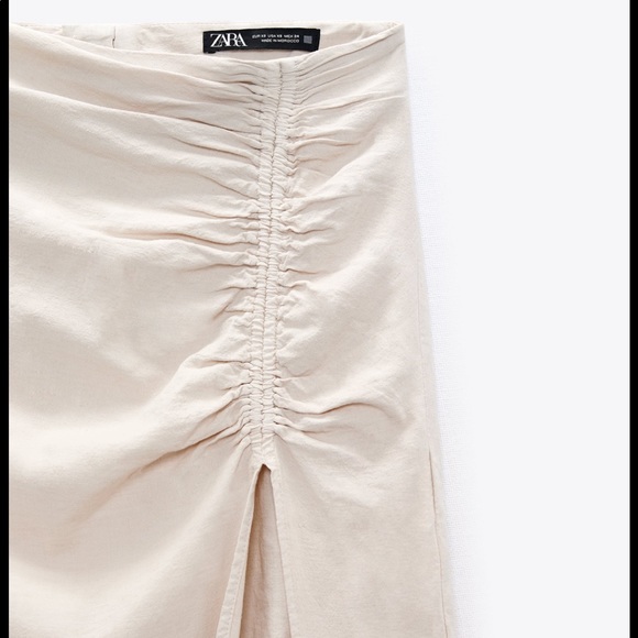 ZARA draped linen midi skirt - Picture 3 of 6